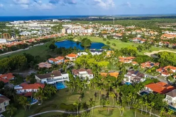 Punta Cana beach with palm trees